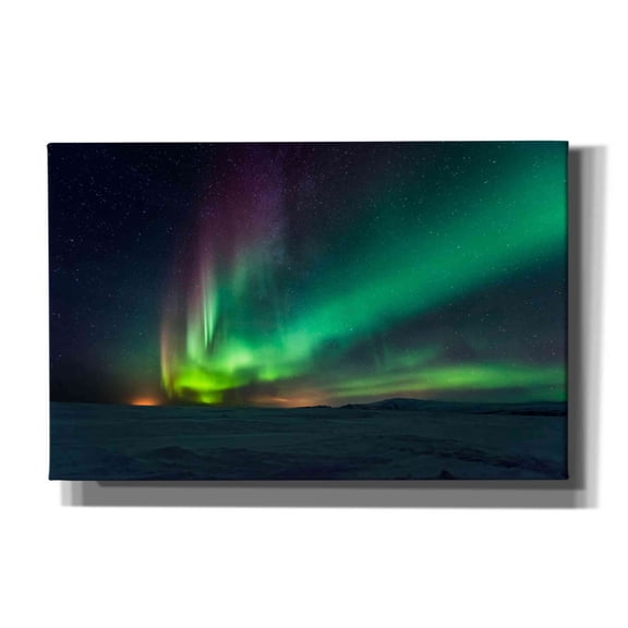 Epic Graffiti 'Northern Lights Aurora Borealis 3' by Epic Portfolio, Giclee Canvas Wall Art, 40"x26"