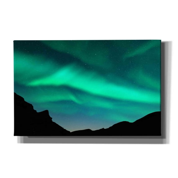 Epic Graffiti 'Northern Lights In Winter Mountains' by Epic Portfolio, Giclee Canvas Wall Art, 40"x26"