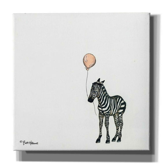 Epic Graffiti 'Nursery Zebra' by Britt Hallowell, Canvas Wall Art, 12"x12"