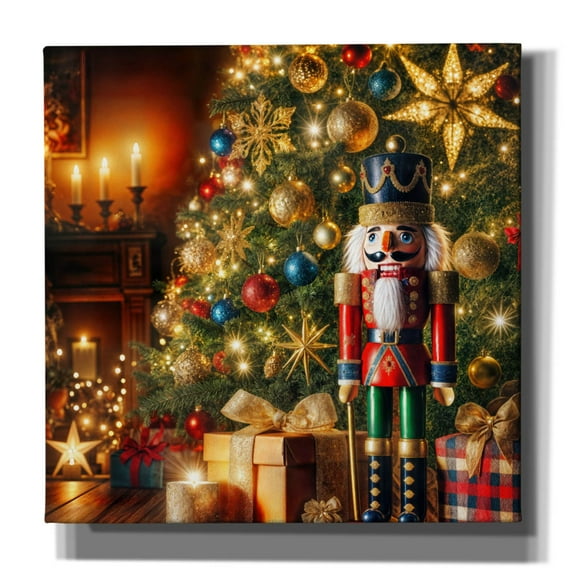 Epic Graffiti 'Nutcracker And Christmas Tree' by Rey Klimt Canvas Wall Art, 26" x 26"