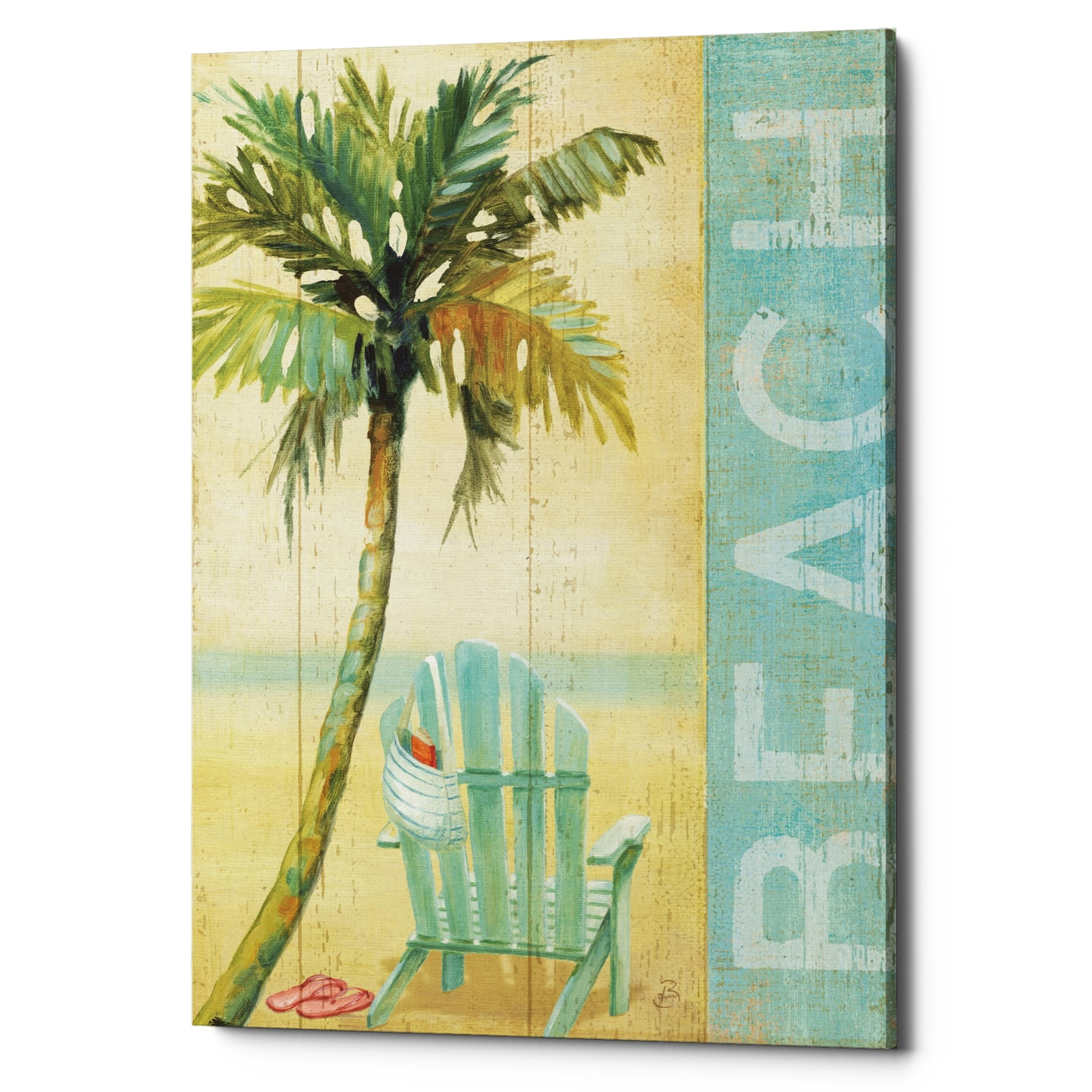 Ocean Beach I Coastal Canvas Wall Art, 12" x 16"