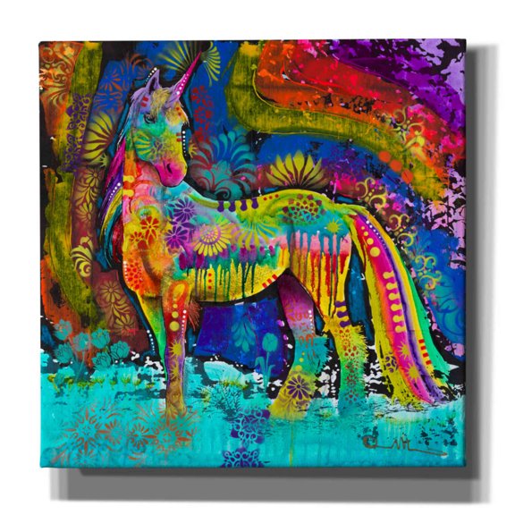 Epic Graffiti 'Oddesy Unicorn' by Dean Russo, Canvas Wall Art, 26"x26"