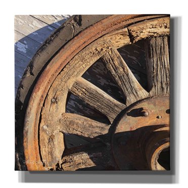 Epic Graffiti 'Old Wheel I' by Cindy Jacobs, Canvas Wall Art, 12"x12"