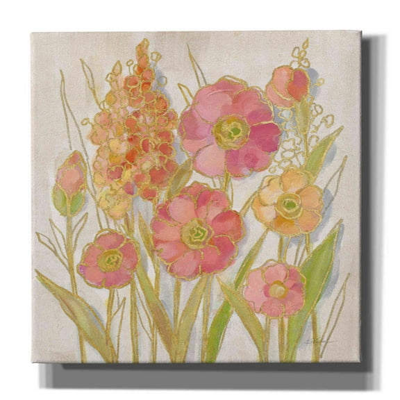 Epic Graffiti 'Opalescent Floral I' by Silvia Vassileva, Canvas Wall Art, 37"x37"