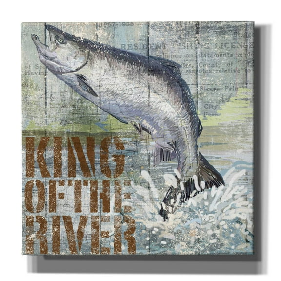 Epic Graffiti 'Open Season King Salmon'  by Art Licensing Studio Canvas Wall Art, 26" x 26"