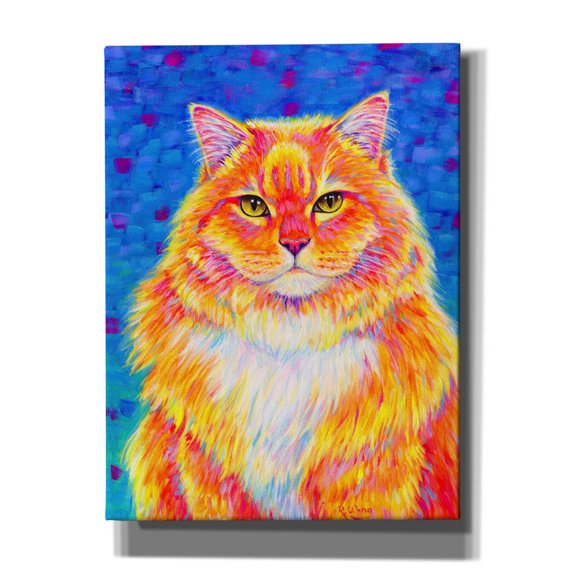 Epic Graffiti 'Orange Buff Tabby Cat' by Rebecca Wang Art, Acrylic Glass Wall Art, 12"x16"