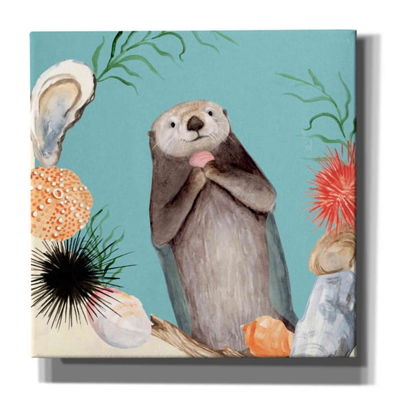 Epic Graffiti 'Otter's Paradise II' by Victoria Borges, Canvas Wall Art, 12"x12"