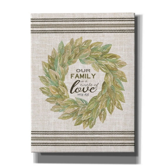 Epic Graffiti 'Our Family Wreath' by Cindy Jacobs, Canvas Wall Art, 12"x16"