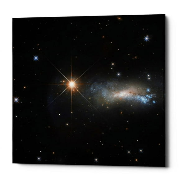 Epic Graffiti  "Outshine" Hubble Space Telescope Giclee Canvas Wall Art - Yellow 37" x 37"