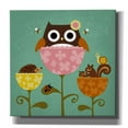 thumbnail image 1 of Epic Graffiti 'Owl Squirrel and Hedgehog in Flowers' by Nancy Lee, Canvas Wall Art, 18"x18", 1 of 2