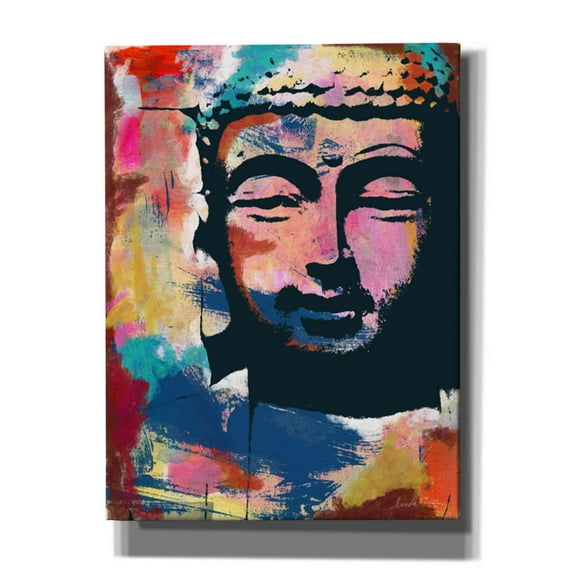 Epic Graffiti 'Painted Buddha II' by Linda Woods, Canvas Wall Art, 40"x60"