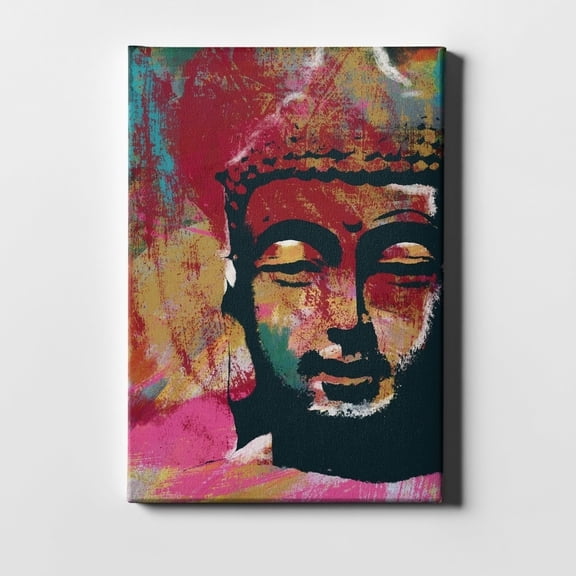Epic Graffiti "Painted Buddha IV" by Linda Woods, Giclee Canvas Wall Art 26"x40"