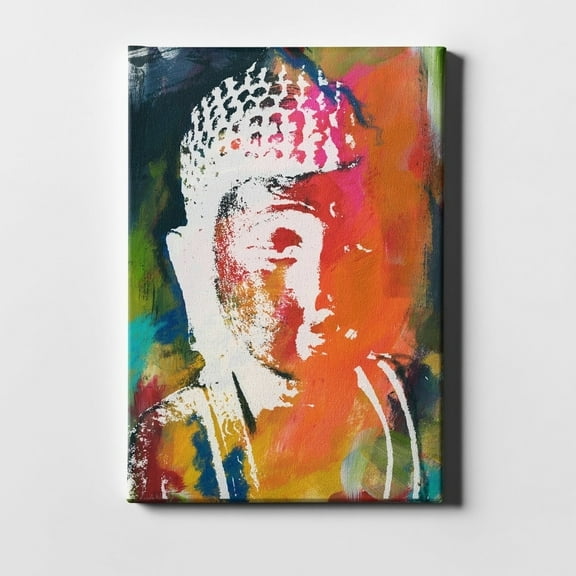 Epic Graffiti  "Painted Buddha V" by Linda Woods, Giclee Canvas Wall Art 18"x26"
