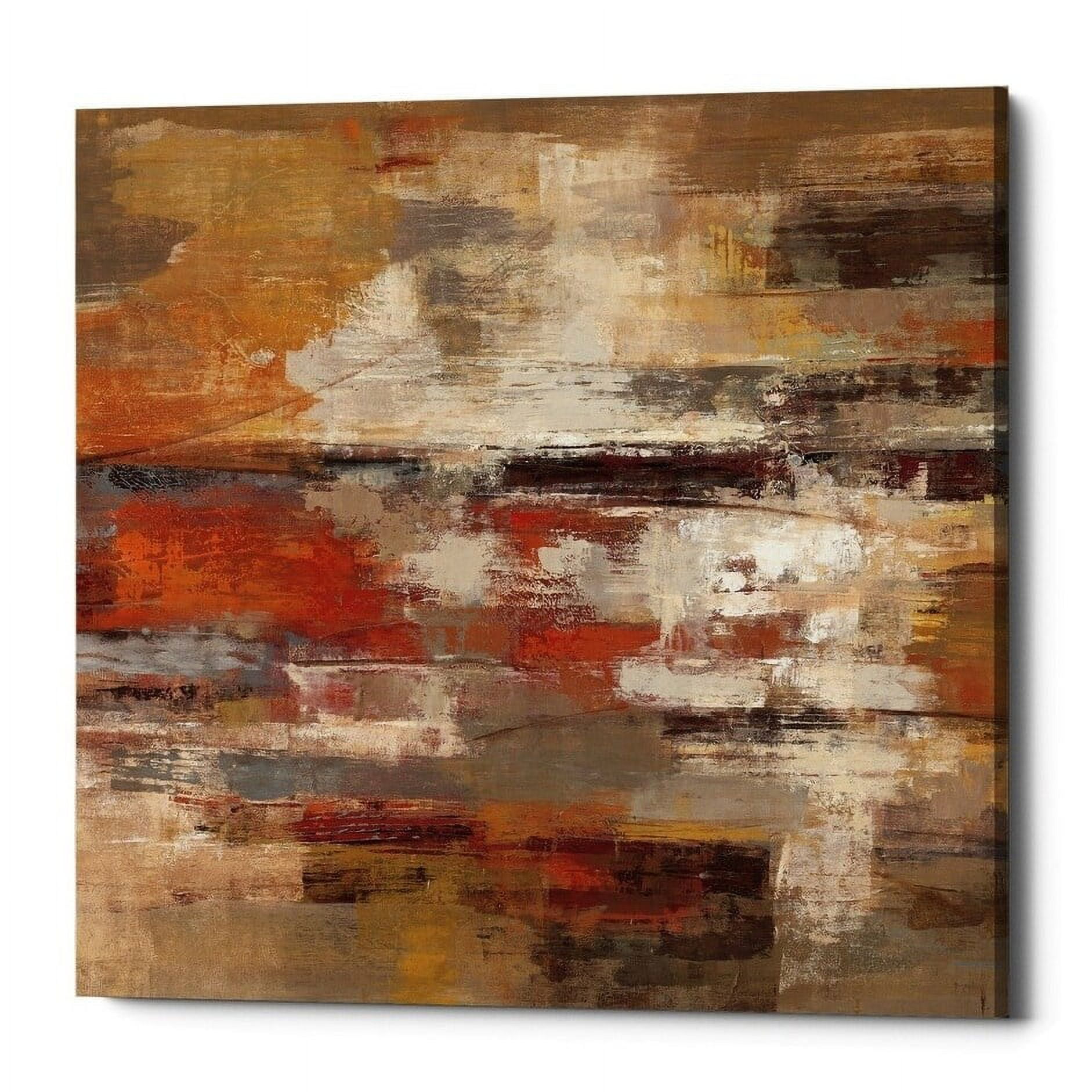 Painted Desert Abstract Canvas Wall Art in Warm Earth Tones, 18" x 18"