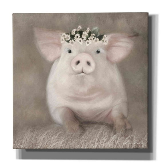 Epic Graffiti 'Painted Piggy' by Lori Deiter, Canvas Wall Art, 18"x18"