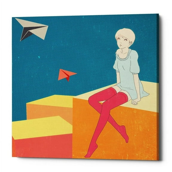 Epic Graffiti  "Paper Airplanes" by Sai Tamiya, Giclee Canvas Wall Art 26" x 26"