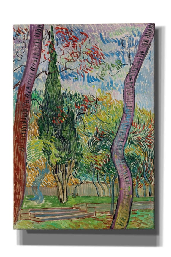 'Parc De L'Hôpital Saint-Paul ' by Vincent Van Gogh, Giclee Canvas Wall Art, 18"x26"