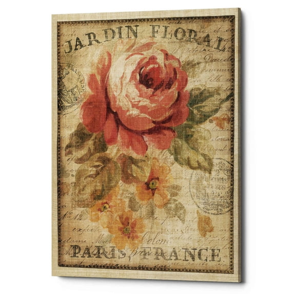 Epic Graffiti 'Parisian Flowers II' by Danhui Nai, Giclee Canvas Wall Art - Pink 40" x 54"