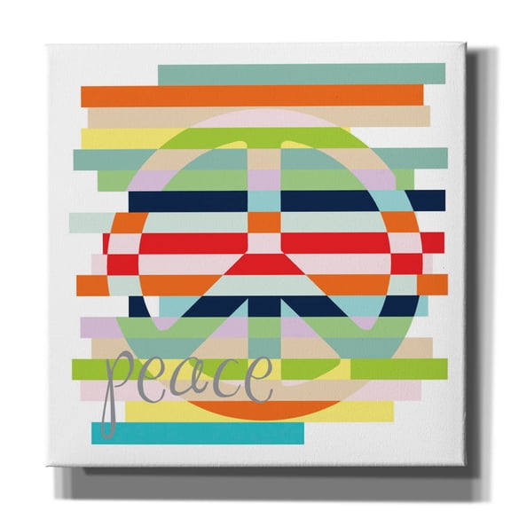 Epic Graffiti 'Peace Rainbow' by Erin Clark Canvas Wall Art, 12" x 12"