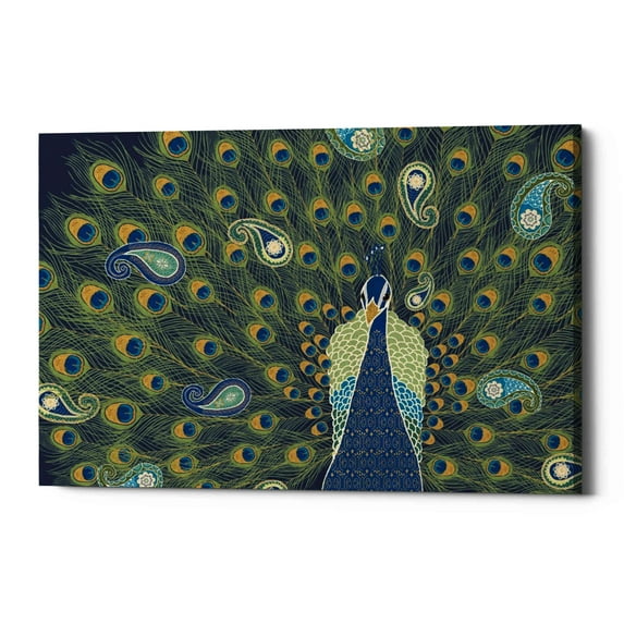 Epic Graffiti 'Peacock Paradise VI' by Veronique Charron, Canvas Wall Art, 60"x40"