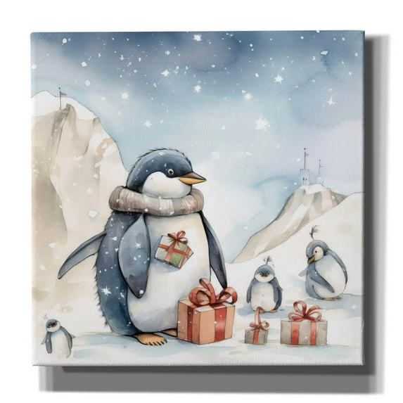 Epic Graffiti 'Penguin Presents' by The Golden Valley Canvas Wall Art, 26" x 26"