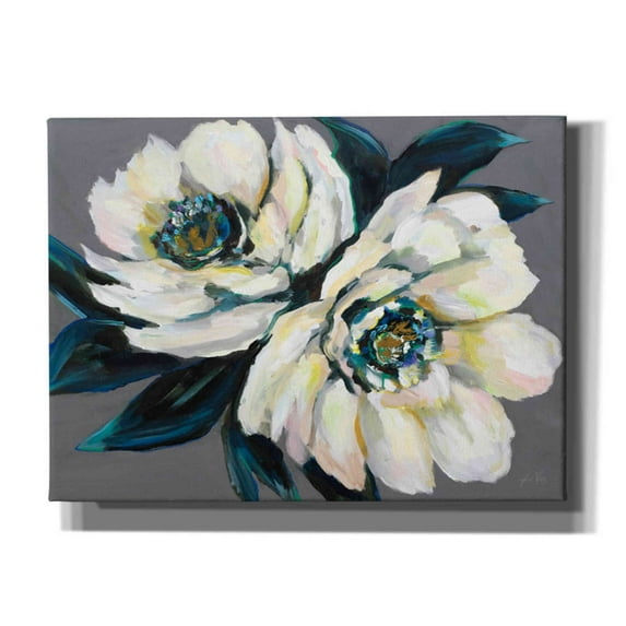 Epic Graffiti "Peonies" by Jeanette Vertentes, Canvas Wall Art, 54"x40"