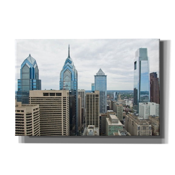 Epic Graffiti 'Philly Skyline'  by Erin Clark Canvas Wall Art, 18" x 12"