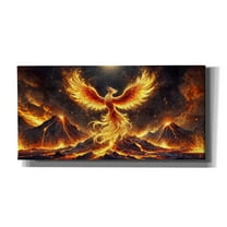 Epic Graffiti 'Phoenix Rising' by Rey Klimt Canvas Wall Art, 60" x 30"