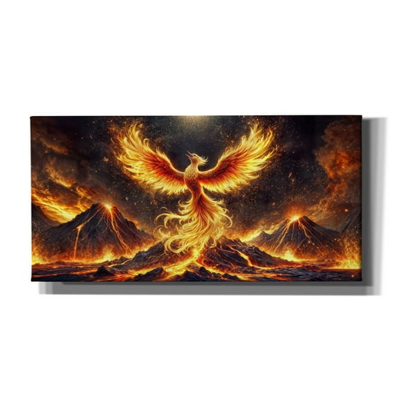 Epic Graffiti 'Phoenix Rising' by Rey Klimt Canvas Wall Art, 60" x 30"