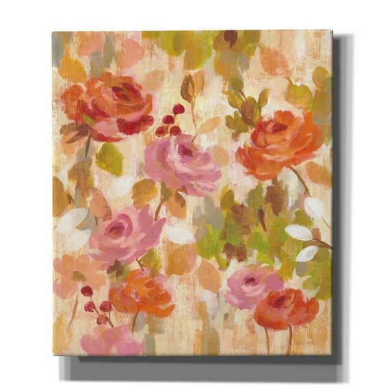Epic Graffiti 'Pink and Orange Brocade I' by Silvia Vassileva, Canvas Wall Art, 26"x30"