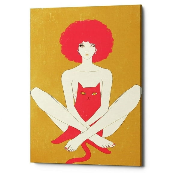 Epic Graffiti  "Pinkcat" by Sai Tamiya, Giclee Canvas Wall Art 12" x 18"