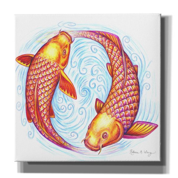 Epic Graffiti 'Pisces' by Rebecca Wang Art, Canvas Wall Art, 26"x26"