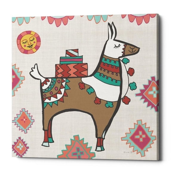 Epic Graffiti 'Playful Llamas I' by Farida Zaman, Canvas Wall Art, 26"x26"