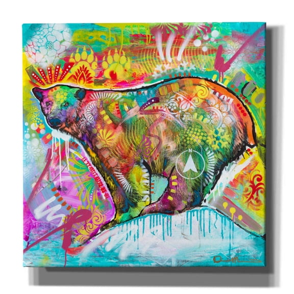 Epic Graffiti 'Polar Bear 1' by Dean Russo, Canvas Wall Art, 12"x12"