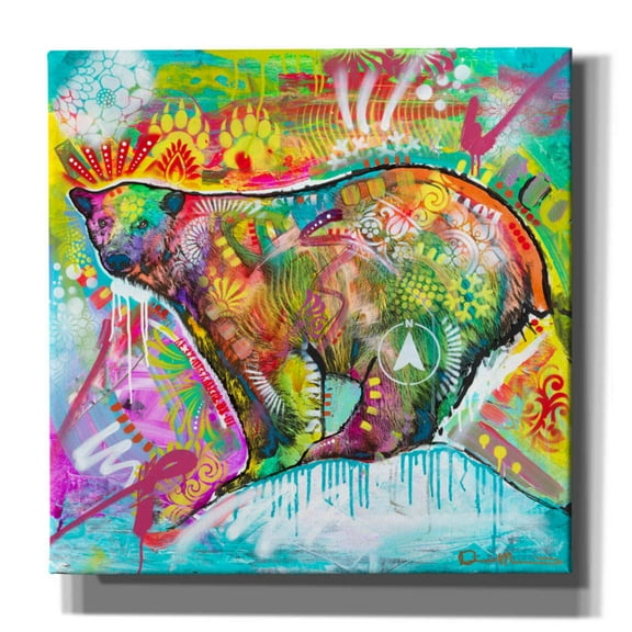 Epic Graffiti 'Polar Bear 1' by Dean Russo, Canvas Wall Art, 18"x18"
