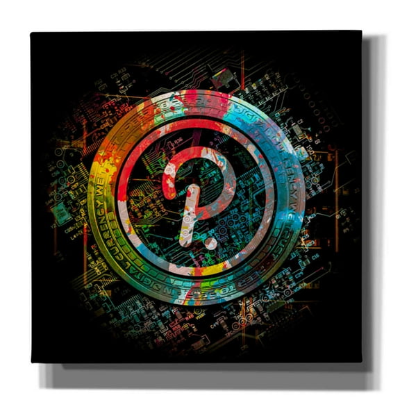 Epic Graffiti 'Polkadot Crypto Power' by Epic Portfolio Giclee Canvas Wall Art, 37"x37"