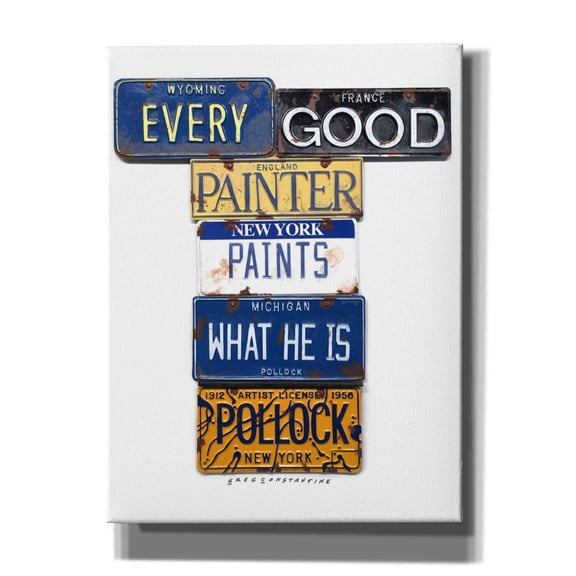 Epic Graffiti 'Pollock Every Painter' by Gregory Constantine, Giclee Canvas Wall Art, 12"x16"