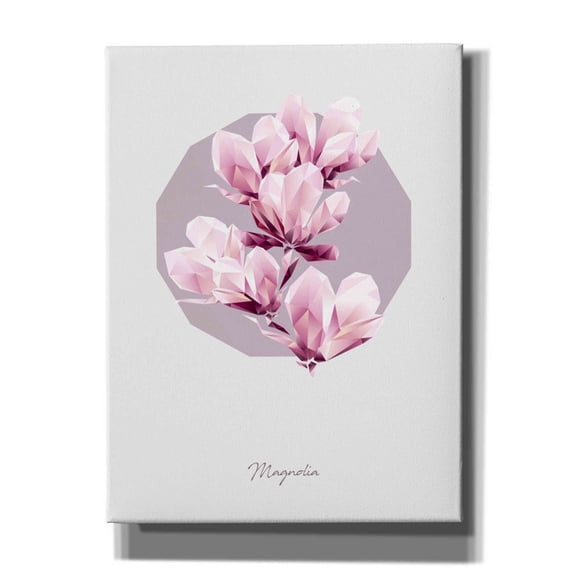 Epic Graffiti 'Poly Magnolia' by GeoMania, Giclee Canvas Wall Art, 12"x16"