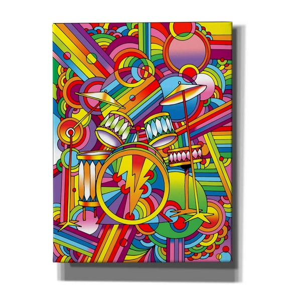 Epic Graffiti 'Pop Art Drums' by Howie Green, Canvas Wall Art, 12"x16"