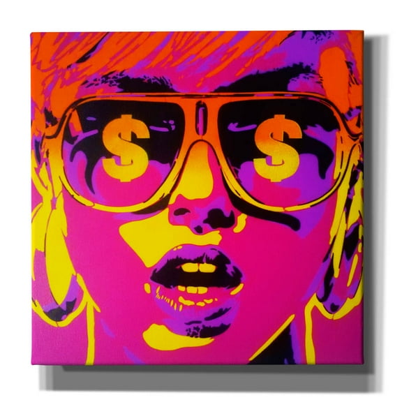 Epic Graffiti 'Pop Star Dollars' by Abstract Graffiti Canvas Wall Art, 12" x 12"