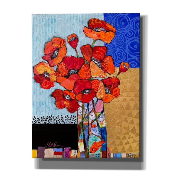 Epic Graffiti 'Poppy Party!'  by St Hilaire Elizabeth Canvas Wall Art, 12" x 16"