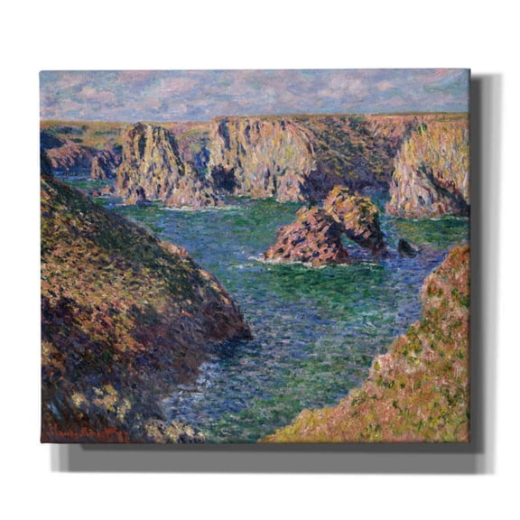Epic Graffiti 'Port-Domois, Belle-Isle' by Claude Monet, Giclee Canvas Wall Art, 30"x26"