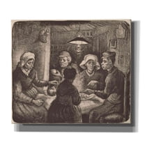 Epic Graffiti 'Potato Eaters' by Vincent Van Gogh, Giclee Canvas Wall Art, 30"x26"