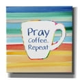 thumbnail image 1 of Epic Graffiti 'Pray, Coffee, Repeat' by Linda Woods, Canvas Wall Art, 37"x37", 1 of 8