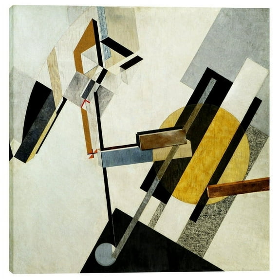 Epic Graffiti "Proun 19D" by El Lissitzky Giclee Canvas Wall Art - Yellow 26" x 26"