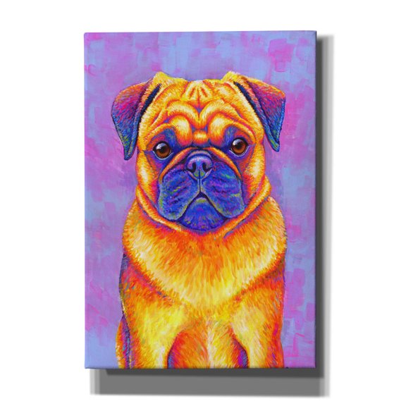 Epic Graffiti 'Pug' by Rebecca Wang Art, Canvas Wall Art, 18"x26"
