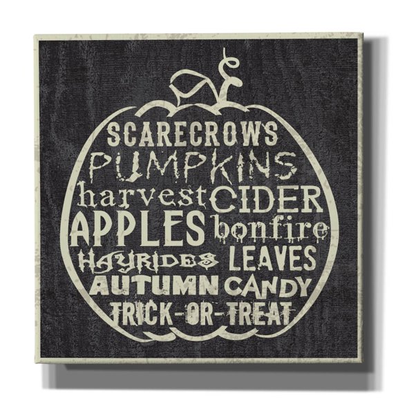 Epic Graffiti 'Pumpkin 2'  by Erin Clark Canvas Wall Art, 12" x 12"