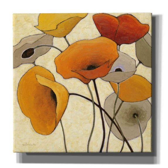 Epic Graffiti 'Pumpkin Poppies III' by Shirley Novak, Canvas Wall Art, 12"x12"