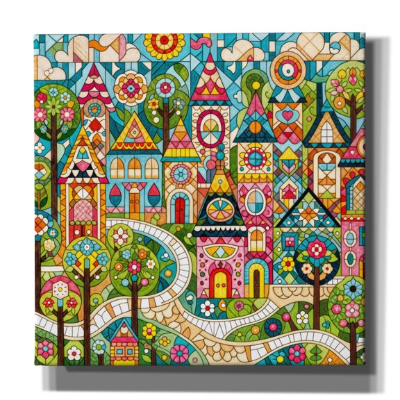 Epic Graffiti 'Quilt Style Scene 3' by Rey Klimt Canvas Wall Art, 12" x 12"