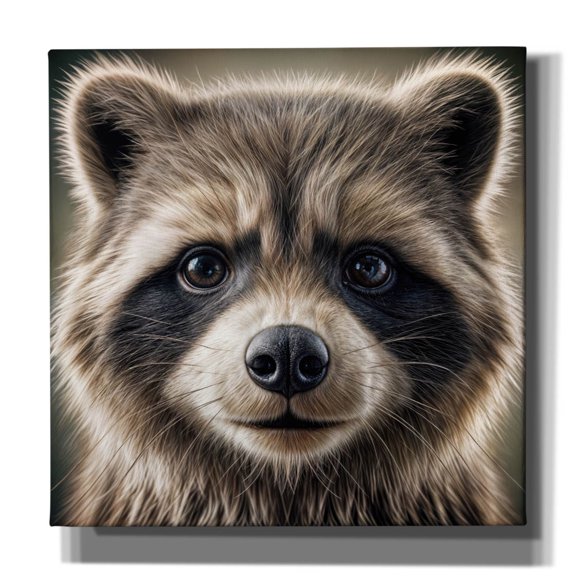 Epic Graffiti 'Raccoon Portrait' by Rey Klimt Canvas Wall Art, 18" x 18"